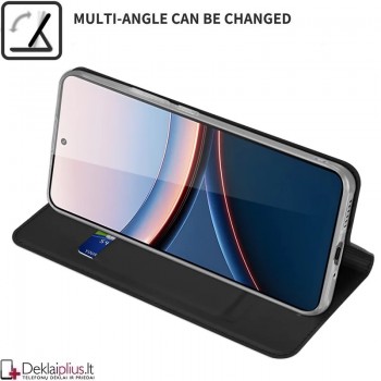 Dux Ducis Skin Pro dirbtinės odos dėklas - juodas (Xiaomi Poco F7 Pro)